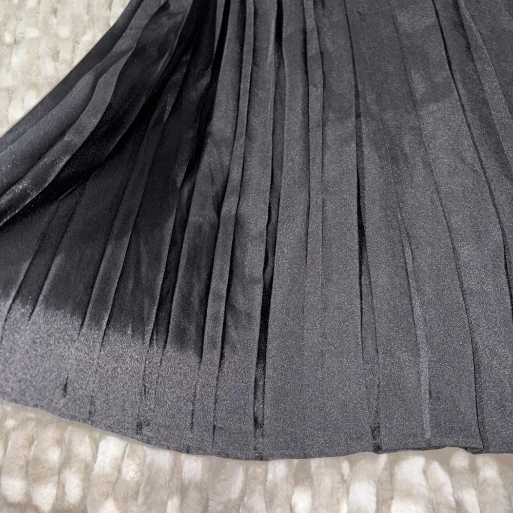 Pleated Maxi‎ Skirt Large Black Witchy Whimsical Gothic Dark Fairycore Romantic